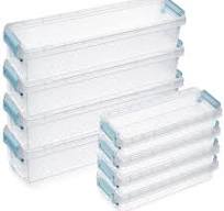 Amazon.com : Gueevin 8 Pcs Plastic Pencil Case Stackable ...