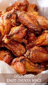 Extra Crispy Baked Chicken Wings That Are Tender And Juicy On The Inside They Are Like Dee Chicken Wing Recipes Baked Chicken Wing Recipes Baked Chicken Wings
