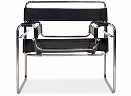 Black leather panels adorn the arms, back, and seat. Wassily Chair Derlook