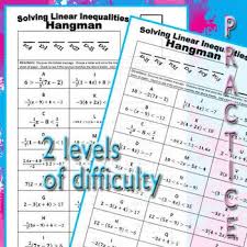 Inequalities Hangman Solve Multi Step Inequalities Hangman Style Multi Step Inequalities Solving Inequalities Inequality