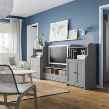 Good storage means lots of storage that's both hidden and out in the open for easy access. Hauga Tv Storage Combination Grey Ikea