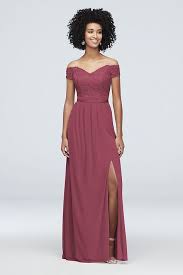 Off The Shoulder Lace And Mesh Bridesmaid Dress David S Bridal Davids Bridal Bridesmaid Dresses Mesh Bridesmaids Dress Lace Bridesmaid Dresses