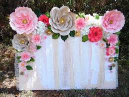 Up in 20 mins, a perfect floral backdrop for the diy bride. Diy Paper Flowers Paper Flowers Diy Paper Flowers Paper Flower Wall Decor