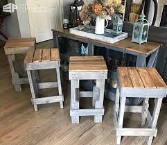 Pallet Stringer Bar Stools Look Pretty Cool 1001 Pallets Pallet Bar Diy Diy Pallet Furniture Diy Bar Stools