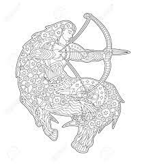 Kim fox works really hard to make her designs just so, love her work, what. Beautiful Coloring Book Page With Sagittarius Silhouette On White Royalty Free Cliparts Vectors And Stock Illustration Image 121527741