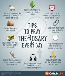 The sign of the cross in the name of the father, and of the son, and of the holy spirit.amen. Infographic Tips To Pray The Rosary Every Day Catholic Link
