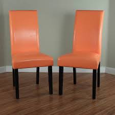 Pretor Upholstered Dining Chair Faux Leather Dining Chairs Dining Chair Upholstery Orange Dining Chairs
