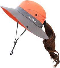Womens Uv Protection Wide Brim Sun Hats Cooling Mesh Ponytail Hole Cap Foldable Travel Outdoor Fishing Hat Walmart Canada