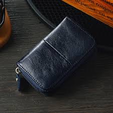 Shop the latest card holder man deals on aliexpress. Cow Leather Business Card Holder Men Zipper Blue Brown Coffee Credit Card Wallet