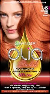 The result is best on blonde to light brown natural hair and dark blonde to light blonde coloured hair. Garnier Olia Bold Intense Fire Ruby 7 45 Hair Color 1 Ct Fry S Food Stores
