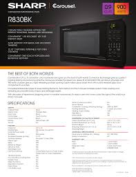 Maybe you would like to learn more about one of these? Sharp R830bk Specification Manualzz