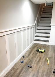The problem came with the chair rail. Do It Yourself Beautiful Staircase Board And Batten Little House Of Four Creating A Beautiful Home One Thrifty Project At A Time Do It Yourself Beautiful Staircase Board And Batten