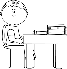 Black And White Furniture Clipart Black And White School Boy At Desk Clip Art Black And White School Boy At Desk Vector Image Clip Art School Kids School Kids Images School Boy