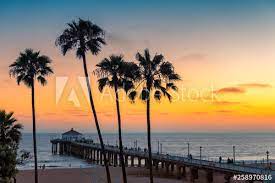 Looking for sunset beach hotel? Sunset At California Beach Manhattan Beach Los Angeles Usa Stock Foto Adobe Stock