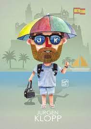 Jurgen Klopp Liverpool Manager Wears Umbrella Hat In Ibiza Water Color Drawing Illustration Liverpool Thekopartsstudio Liverpoolfc Football Thisisanfield