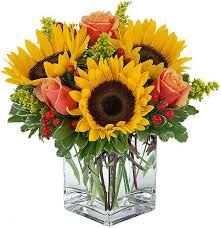 Sunflower Arrangements Canada Flowers Birthday Birthday Flowers Shine Brig Sunflower Arrangements Fresh Flowers Arrangements Summer Flower Arrangements