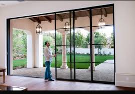 Steel patio doors work perfectly in any traditional and modern home. Over Height Sliding Doors Can Do This Profile For The North Set Of Sliders And West Entry And Wind French Doors Patio Mediterranean Homes Mediterranean Decor
