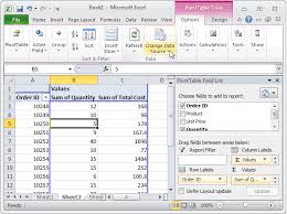 ms excel 2010 how to change data source for a pivot table