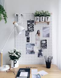 Home Office Peg Board Task Lamp White Room House Plants Inspiration Board Interior Design Home Office Decor Minimalist Home Decor Room Inspiration