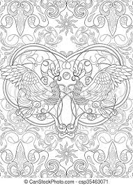 By best coloring pagesoctober 17th 2019. Elegant Swan Coloring Page Elegant Swan With Retro Background Adult Coloring Page Canstock