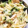 Add the broccoli and the red bell peppers into the skillet and stir. 1