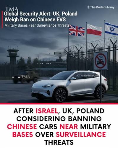 Poland bans Chinese cars from military zones Poland has restricted Chinese-made vehicles from entering sensitive military facilities over security concerns linked to connected car technology. Authorities say cameras, sensors, microphones and communication