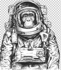 Chimpanzee Monkeys And Apes In Space Png 9 Th Animals Art Astronaut Black And White Desenho Macacos Desenhos Aleatorios