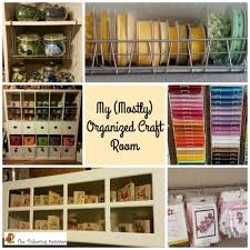 Wheel it into a corner or a closet when not in use. My Mostly Organized Craft Room The Tinkering Spinster