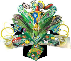 Bol Com 3d Wenskaart Pop Ups Beker Voetbal Tennis Sport Kampioen