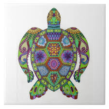 Mandala Turtle Design Ceramic Tile Zazzle Com Turtle Painting Mandala Turtle Turtle Coloring Pages