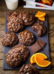 Chocolate Orange Brownie Cookies Baker By Nature Recipe Dessert Recipes Desserts Truffle Cookies