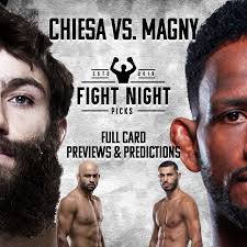 Don't miss this heavyweight collision. Ufc Fight Night Chiesa Vs Magny Full Card Predictions Fight Night Picks