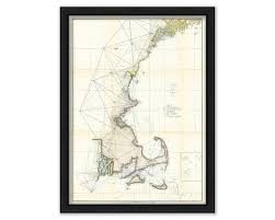 New England Coast 1855 Nautical Chart