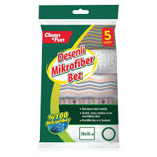Clean Fun Temizlik Bezi Mikrofiber Desenli 5 Li A101