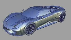 Porsche 3d Alias Model Car Model Car Sketch Model