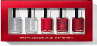 Static Nails Holiday Reds Liquid Glass Nail Lacquer Palette Glass Nails Holiday Nails Nail Lacquer