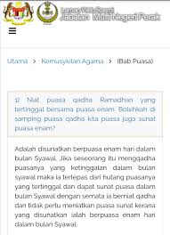 Niat Puasa Qadha Ramadhan Yang Jabatan Agama Islam Perak Facebook