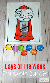 All photos and downloads were made for cute freebies for you (except for affiliate images). Free Gumball Days Of The Week Printables