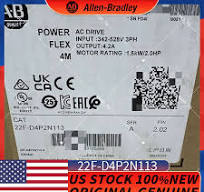 New ALLEN BRADLEY 22F-D4P2N113 PowerFlex 4M- 1.5 kW AC Drive 3PH, 4.2 Amps 2 HP