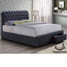 Double storage beds with mattresses. Valentino Charcoal Fabric 2 Drawer Storage Bed Fabric King Size Bed Fabric Bed Bed Frame With Storage