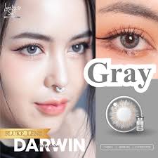 เลนส์กรองแสงสีฟ้า/UV✨ Darwin gray brown ✨ ค่าอมน้ำ55% คอนแทคเลนส์  lovelysoft นำเข้าจากเกาหลี