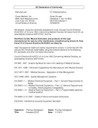 The declaration of conformity is an important legal document for medical devices. Zmpczm016000 13 04 Ec Declaration Of Conformity Nexwave