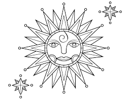 Pin by marla roberts on coloring. Printable Victorian Sun And Stars Coloring Page