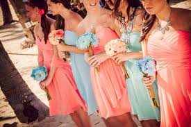 This color reminds people of the clean water in tropical oceans and of course the jewelery tiffany & company for which tiffany blue is a trademarked color. Pin By Jenny Miracle On Wedding Tiffany Blue Weddings Coral Dress Wedding Light Blue Bridesmaid