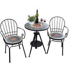Shop mosaic outdoor coffee tables from pottery barn. Mosaic Garden Balcony Table And Chair Three Piece Outdoor Patio Terrace Leisure Lift Small Coffee Table Set On Buildmost