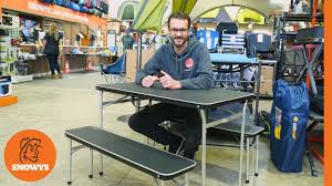 A foldable table or collapsible table always come in handy when you are in need of extra table space. Coleman Aluminium 3 Piece Table Bench Set Youtube