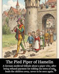 A Tune of Revenge and Loss: The Pied Piper of Hamelin** The haunting legend  of the Pied Piper originates from the town of Hamelin (Hameln) in medieval  Germany. The story goes that
