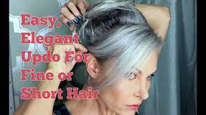 Easy Elegant Updo For Fine Or Short Hair Youtube Short Hairstyles Fine Fine Hair Updo Easy Hair Updos