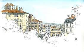 https flic kr p ntckuj lyon depuis le jardin des plantes lyon france urban sketching travel sketches architecture sketch