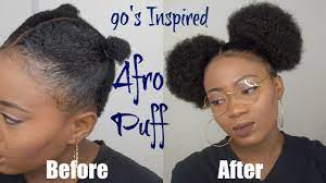 90s 70s Inspired Afro Puff Tutorial Natural Hairstyles Giveaway Youtube